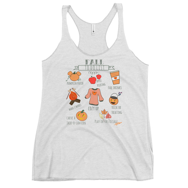 Fall To Do List Mickey Pumpkin Disney Halloween Women's Racerback Tank