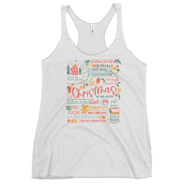 Disney Christmas List Tank Top Disney Shirt Disney at Christmas Women's Racerback Tank