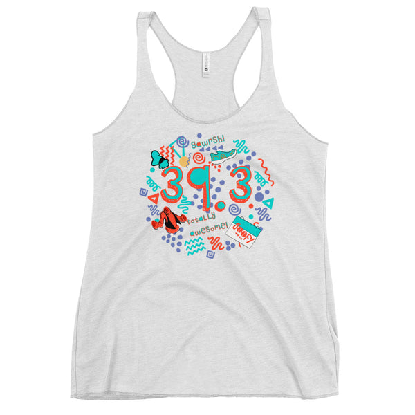 runDisney tank top Goofy Challenge 39.3 miles 90s Disney running Women's Racerback Tank