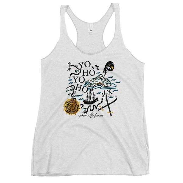 Pirates of the Caribbean Map Tank Top Disney Shirt Disney Pirates Yo Ho Yo Ho a Pirates Life Women's Racerback Tank Top