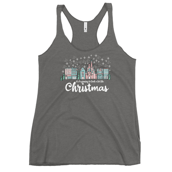 Christmas on Main Street Tank Top It's Beginning to Look a Lot Like Christmas Disney Christmas Women's Racerback Tank