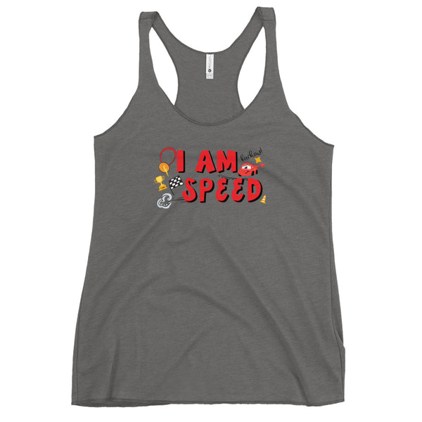 runDisney Cars I Am Speed Springtime Surprise Disney running Women's Racerback Tank