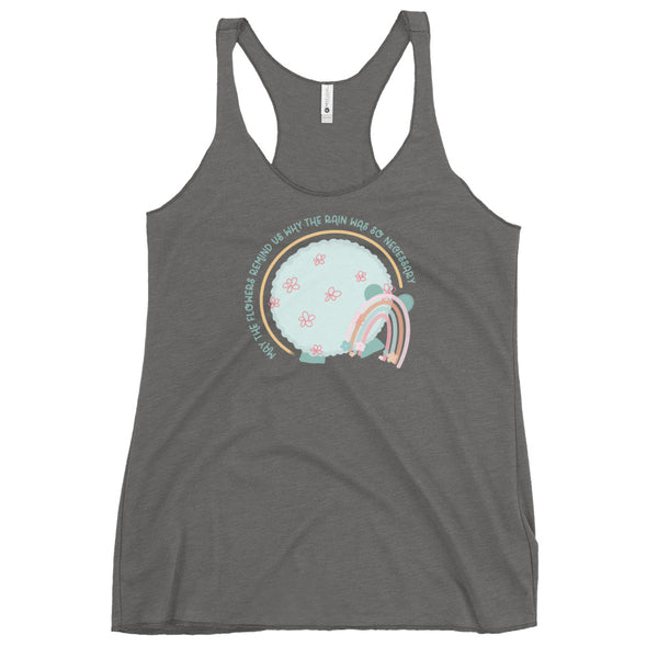 Epcot Flower and Garden Spaceship Earth Tank Top Mickey Rainbow Disney Women's Racerback Tank