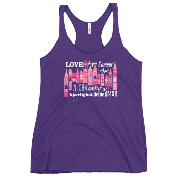 Small World Love Tank Top Disney Valentine's Day Language of Love Women's Racerback Tank