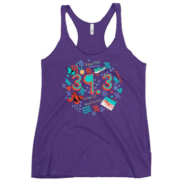 runDisney tank top Goofy Challenge 39.3 miles 90s Disney running Women's Racerback Tank