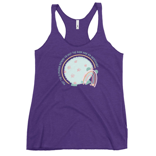 Epcot Flower and Garden Spaceship Earth Tank Top Mickey Rainbow Disney Women's Racerback Tank