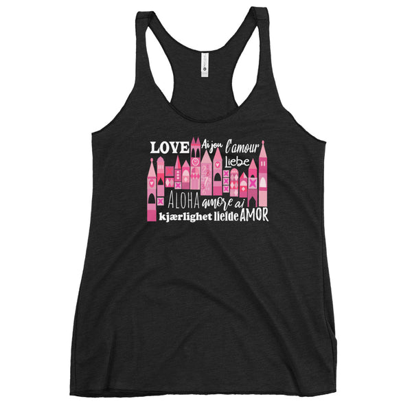 Small World Love Tank Top Disney Valentine's Day Language of Love Women's Racerback Tank