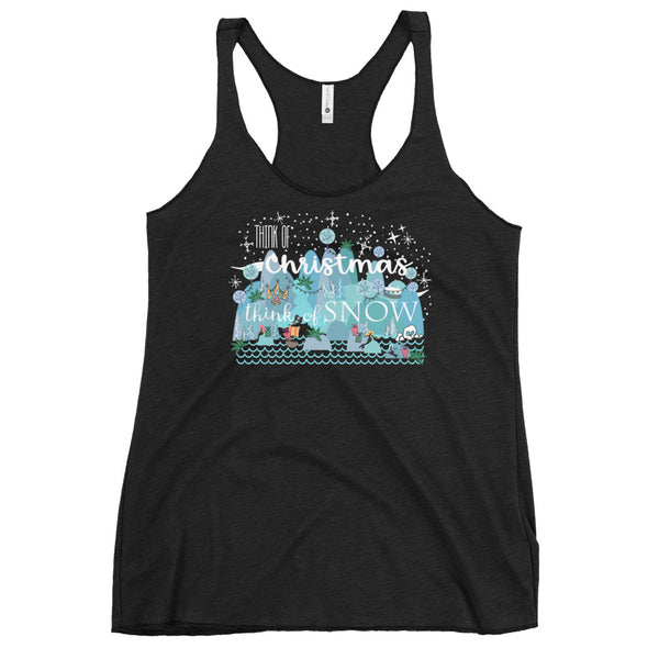 Christmas in Neverland Tank Top Disney Shirt Think of Christmas Think of Snow Women's Racerback Tank
