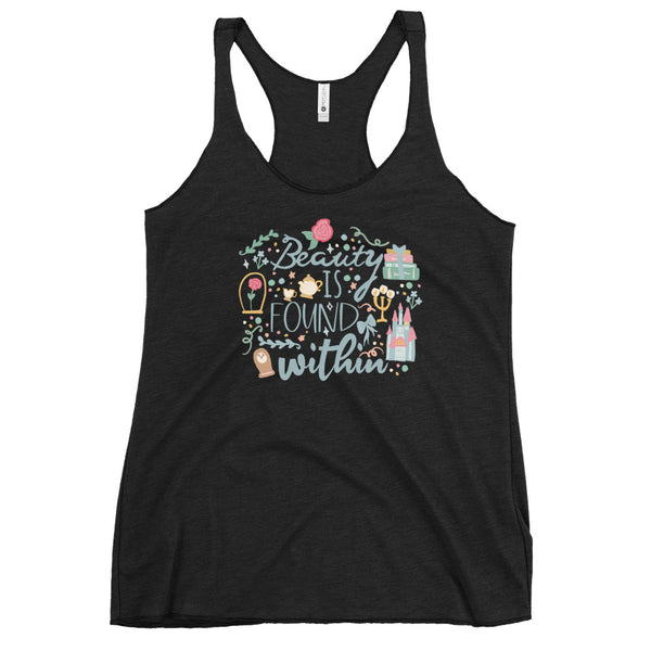 Belle Beauty Within Tank Top Disney Princess Beauty and the Beast Women's Racerback Tank