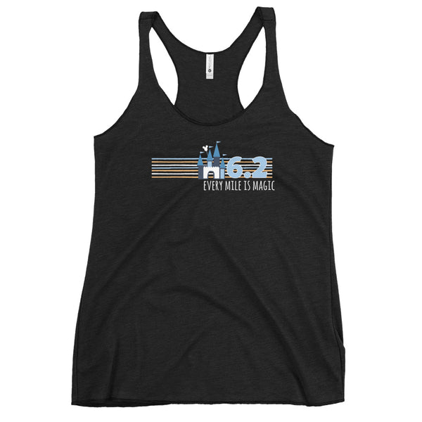 runDisney Every Mile is Magic Disney Castle Running 6.2 Miles 10K Women's Racerback Tank