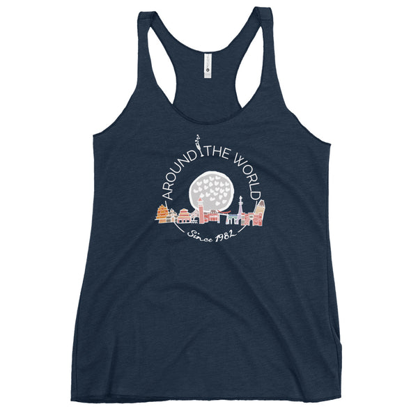 Epcot Since 1982 Tank Top Around the World Showcase Women's Racerback Tank Top