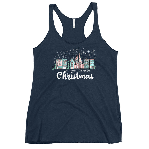 Christmas on Main Street Tank Top It's Beginning to Look a Lot Like Christmas Disney Christmas Women's Racerback Tank