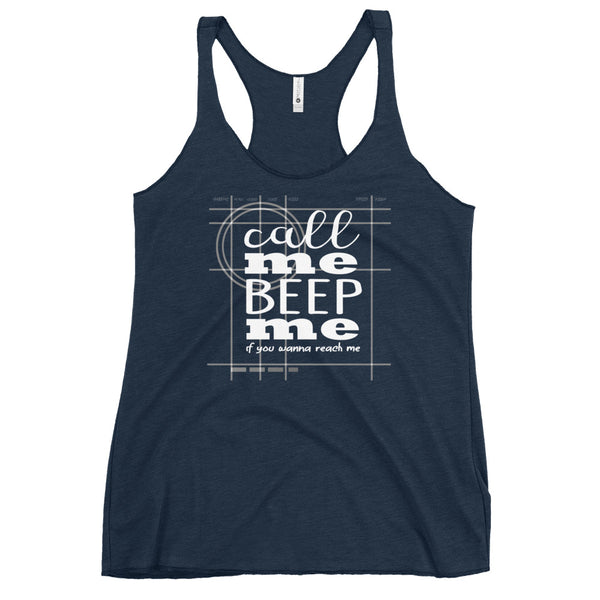 Call Me Beep Me Tank Top Kim Possible Disney Channel Inspired Women's Racerback Tank