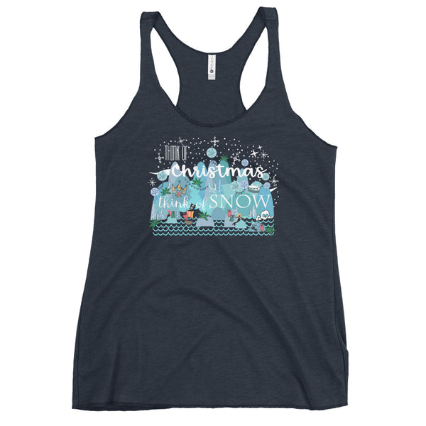 Christmas in Neverland Tank Top Disney Shirt Think of Christmas Think of Snow Women's Racerback Tank