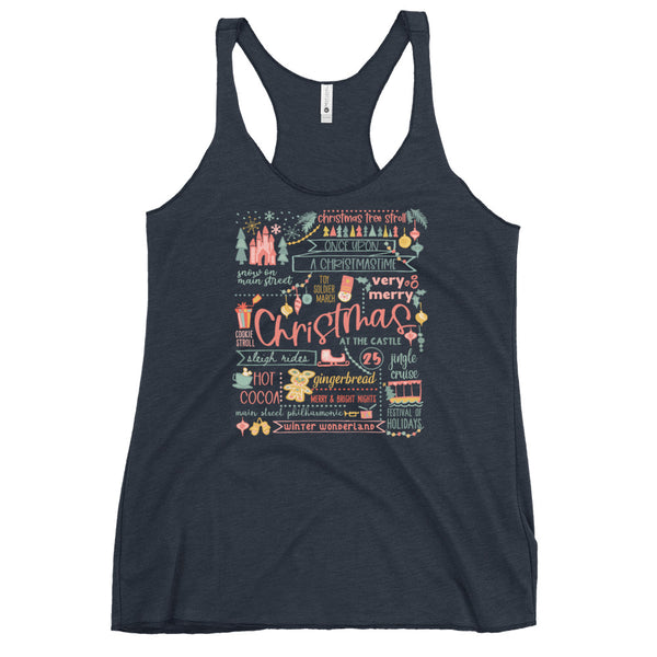 Disney Christmas List Tank Top Disney Shirt Disney at Christmas Women's Racerback Tank