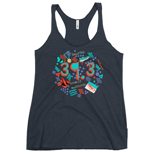 runDisney tank top Goofy Challenge 39.3 miles 90s Disney running Women's Racerback Tank