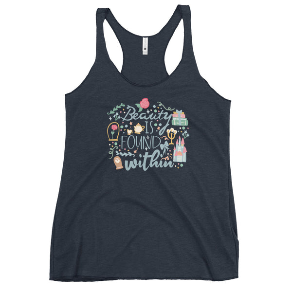 Belle Beauty Within Tank Top Disney Princess Beauty and the Beast Women's Racerback Tank