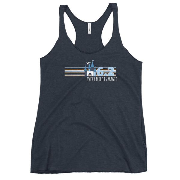 runDisney Every Mile is Magic Disney Castle Running 6.2 Miles 10K Women's Racerback Tank