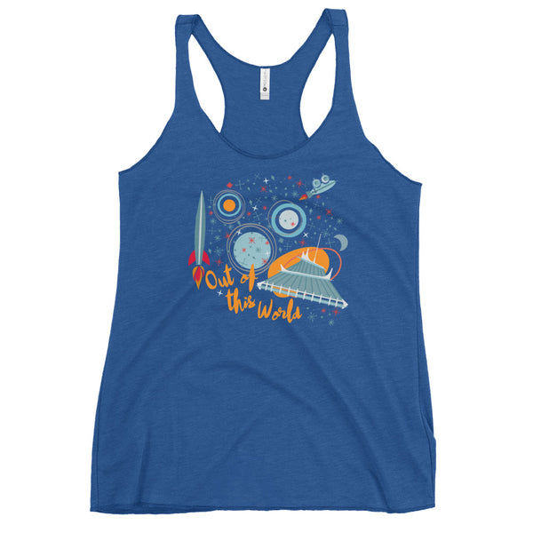 Space Mountain Tank Top Disney Out of This World Disney Parks Women's Racerback Tank Top