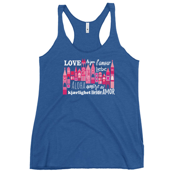 Small World Love Tank Top Disney Valentine's Day Language of Love Women's Racerback Tank