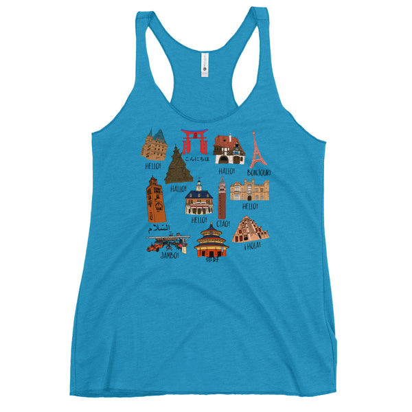 Epcot World Showcase Hello World Women's Racerback Tank