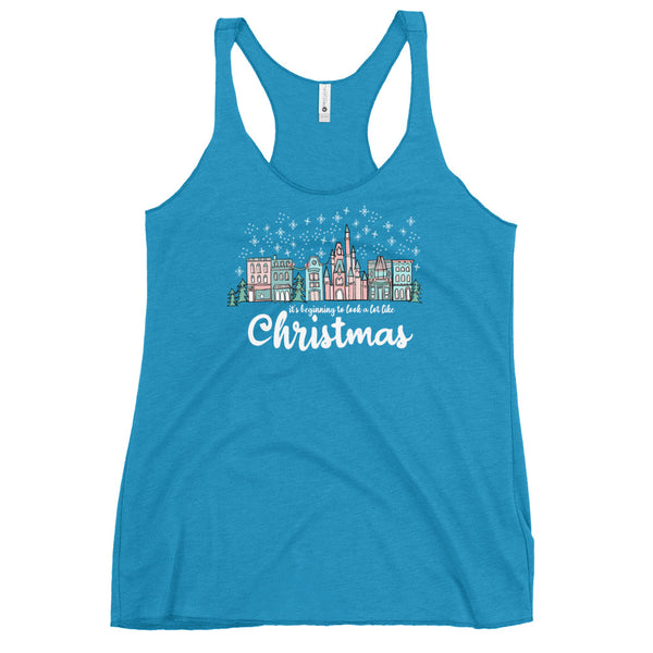 Christmas on Main Street Tank Top It's Beginning to Look a Lot Like Christmas Disney Christmas Women's Racerback Tank
