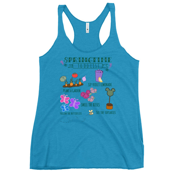 Disney Flower and Garden Springtime To Do List Women's Racerback Tank