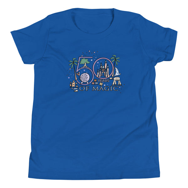 50 Years of Magic Kids T-Shirt Walt Disney World 50th Anniversary Kids T-Shirt