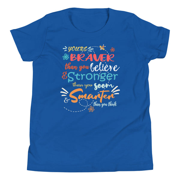 Winnie the Pooh Kids Disney Quote T-Shirt, You're Braver than you Believe Disney Kids T-shirt