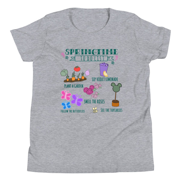 Disney Flower and Garden Springtime To Do List Youth Short Sleeve T-Shirt