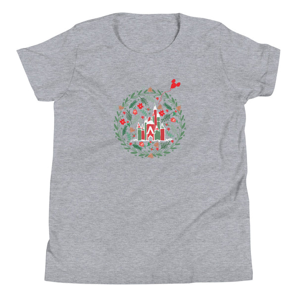 Cinderella's Castle Christmas Kids T-Shirt Christmas Garden Disney Holiday Kids T-shirt