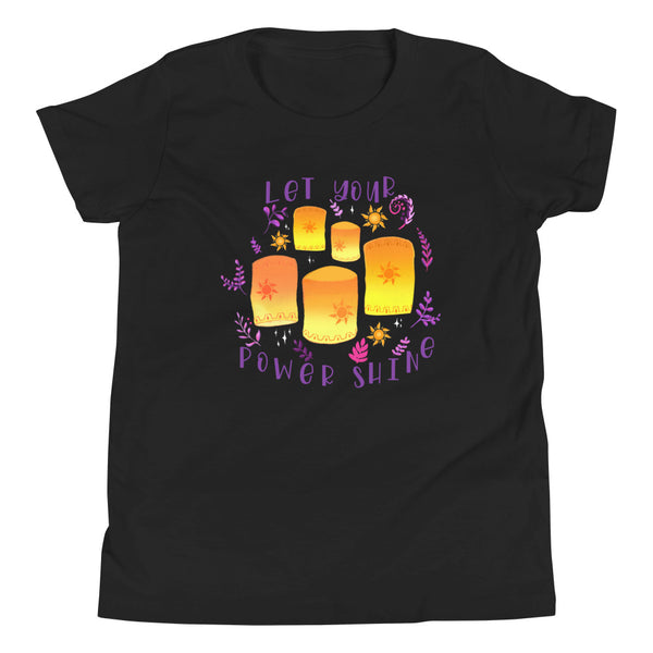 Tangled Lanterns Flower Gleam and Glow Youth Short Sleeve T-Shirt
