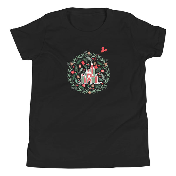 Cinderella's Castle Christmas Kids T-Shirt Christmas Garden Disney Holiday Kids T-shirt