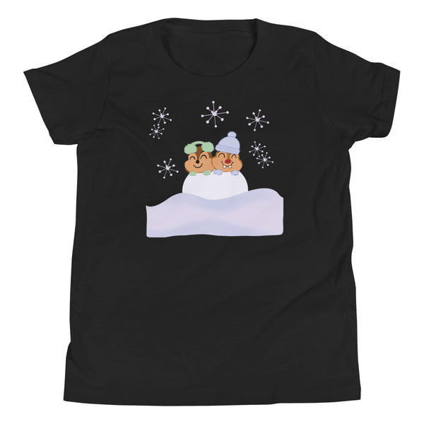 Chip and Dale Snow Much Fun Disney Winter Youth Short Sleeve T-Shirt