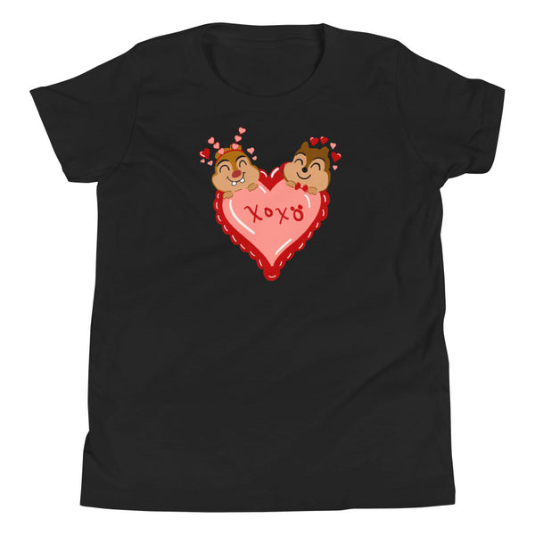 Chip and Dale Valentine's Day Love Youth Short Sleeve T-Shirt