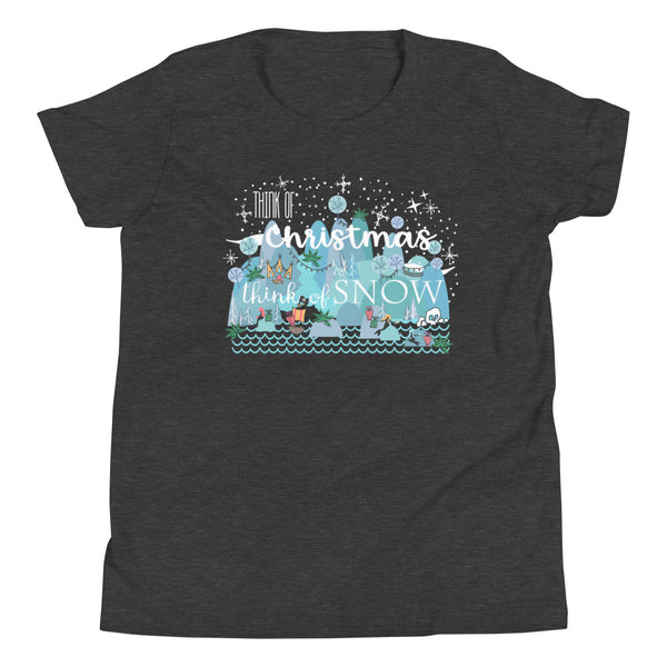 Christmas in Neverland Kid's T-Shirt Disney Shirt Think of Christmas Think of Snow Kid's T-Shirt