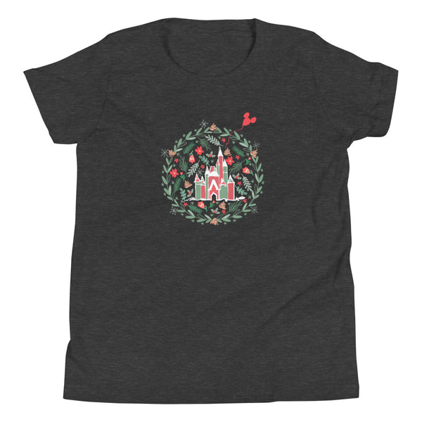 Cinderella's Castle Christmas Kids T-Shirt Christmas Garden Disney Holiday Kids T-shirt
