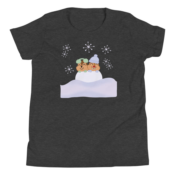 Chip and Dale Snow Much Fun Disney Winter Youth Short Sleeve T-Shirt