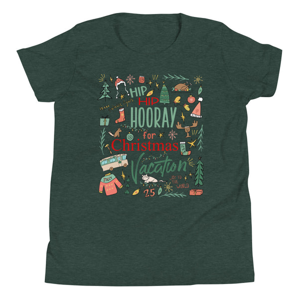 Christmas Vacation Kid's T-Shirt Hip Hip Hooray for Christmas Vacation Griswold Family Christmas Kid's T-Shirt