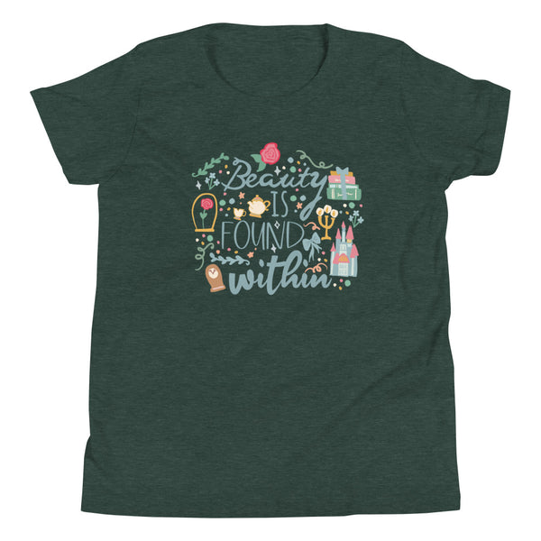 Belle Beauty Within Kid's Shirt Disney Princess Beauty and the Beast Kid's Shirt