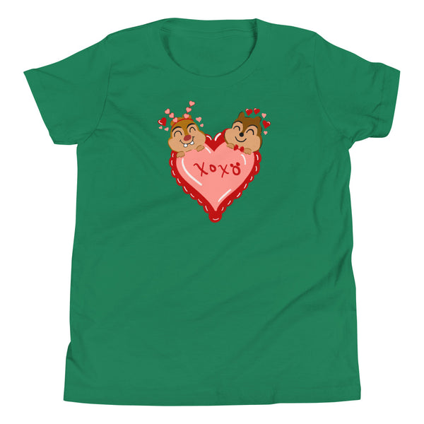 Chip and Dale Valentine's Day Love Youth Short Sleeve T-Shirt
