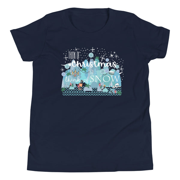 Christmas in Neverland Kid's T-Shirt Disney Shirt Think of Christmas Think of Snow Kid's T-Shirt