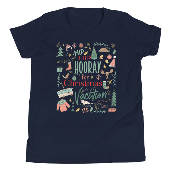 Christmas Vacation Kid's T-Shirt Hip Hip Hooray for Christmas Vacation Griswold Family Christmas Kid's T-Shirt