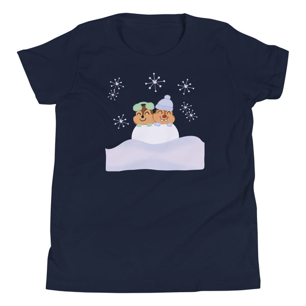 Chip and Dale Snow Much Fun Disney Winter Youth Short Sleeve T-Shirt