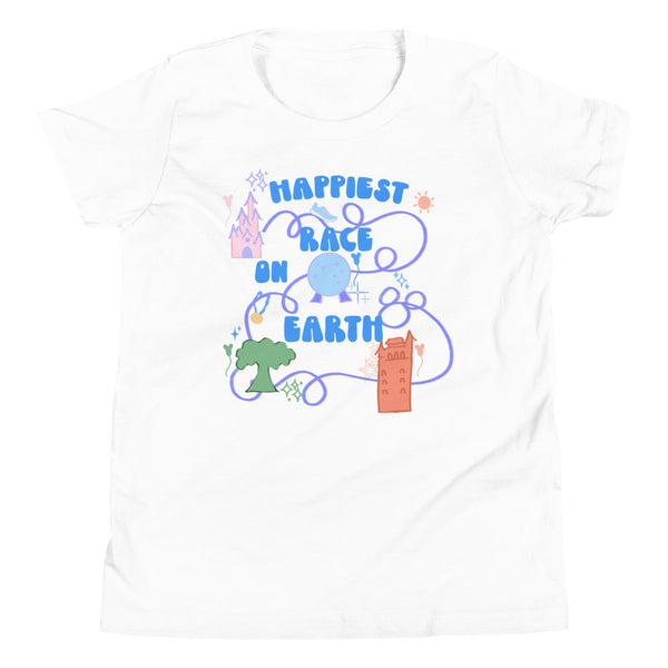 runDisney Happiest Race on Earth Disney running four parks Youth Short Sleeve T-Shirt