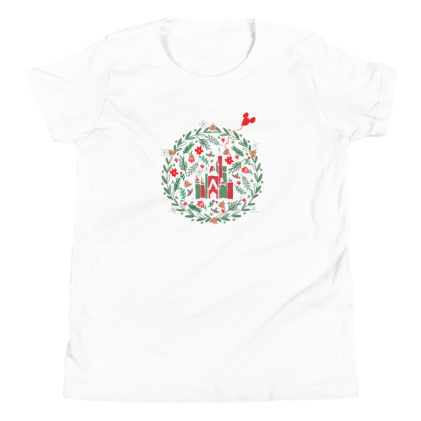 Cinderella's Castle Christmas Kids T-Shirt Christmas Garden Disney Holiday Kids T-shirt