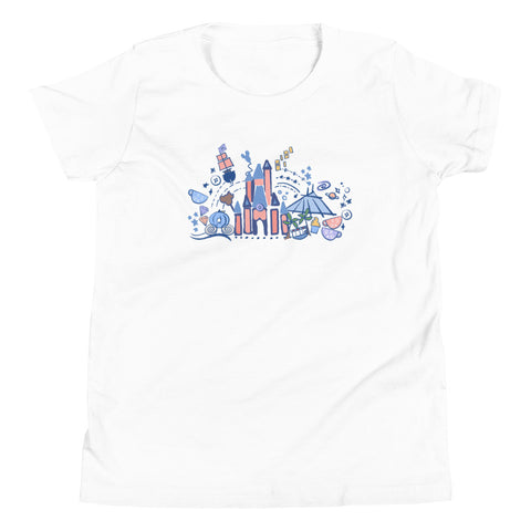 Magic Kingdom Kid's T-Shirt Disney Parks Shirt Cinderella Castle Disney World Kid's Shirt