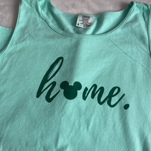 Mickey Home Tank Top Comfort Colors- READY TO SHIP- Green Ink - SMALL Island Reef