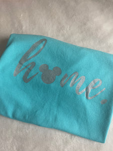 Mickey Home T-shirt Comfort Colors-READY TO SHIP- Silver Shimmer Ink