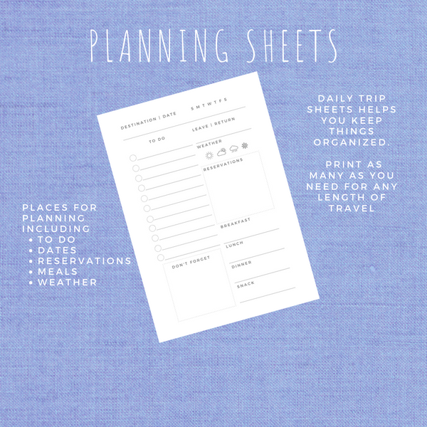 Planning Basics TRAVEL PLANNER Printable